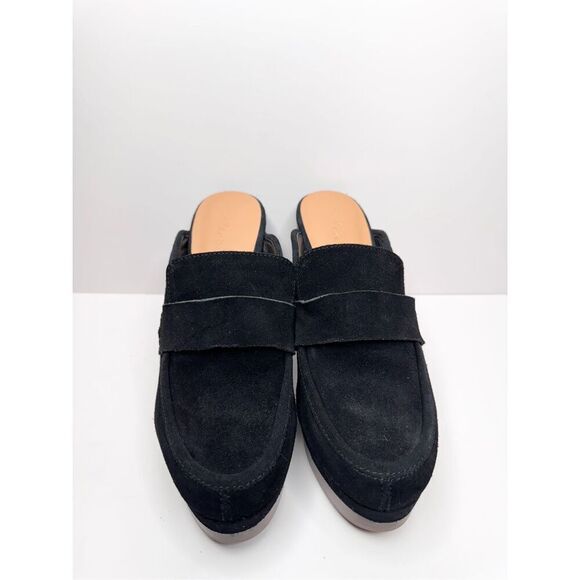 Splendid Clogs Vina Platform Size 6.5 Black Suede Leather Slip On Shoes - Picture 3 of 8